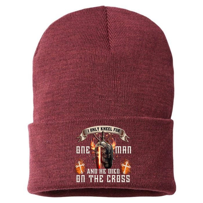 Kneel For One Man And He Died On The Cross Sustainable Knit Beanie