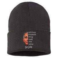 Killing Freedom Only Took One Little Prick Fauci Ouchie Sustainable Knit Beanie