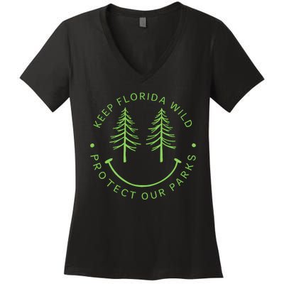 Keep FloridaS Parks Protected Florida Parks Graphic Women's V-Neck T-Shirt