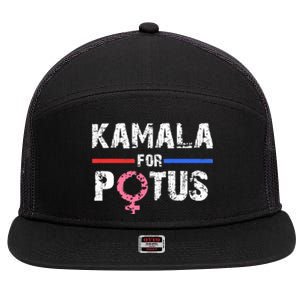 Kamala For Potus Kamala Harris 7 Panel Mesh Trucker Snapback Hat