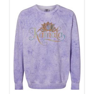 Kamala For President Lotus Flower Vote Blue 2024 Colorblast Crewneck Sweatshirt