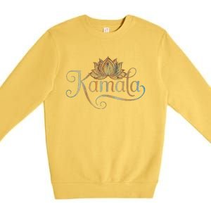 Kamala For President Lotus Flower Vote Blue 2024 Premium Crewneck Sweatshirt