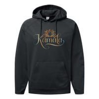 Kamala For President Lotus Flower Vote Blue 2024 Performance Fleece Hoodie