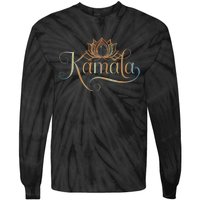 Kamala For President Lotus Flower Vote Blue 2024 Tie-Dye Long Sleeve Shirt