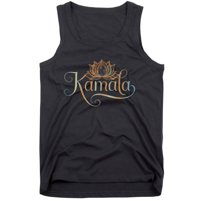 Kamala For President Lotus Flower Vote Blue 2024 Tank Top