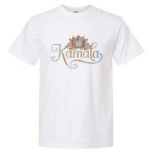 Kamala For President Lotus Flower Vote Blue 2024 Garment-Dyed Heavyweight T-Shirt