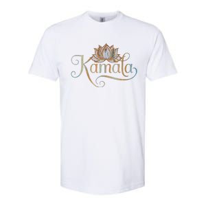 Kamala For President Lotus Flower Vote Blue 2024 Softstyle CVC T-Shirt