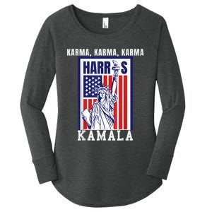 Kamala For President Slogan Statue Liberty Pro Harris Women's Perfect Tri Tunic Long Sleeve Shirt