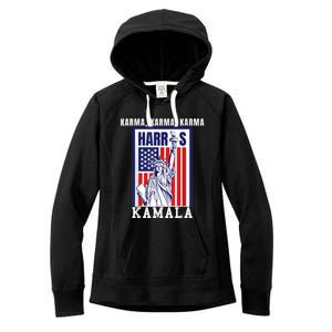 Kamala For President Slogan Statue Liberty Pro Harris Women's Fleece Hoodie