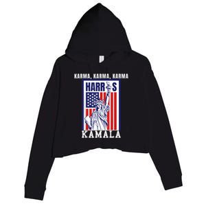 Kamala For President Slogan Statue Liberty Pro Harris Crop Fleece Hoodie