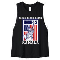 Kamala For President Slogan Statue Liberty Pro Harris Women's Racerback Cropped Tank