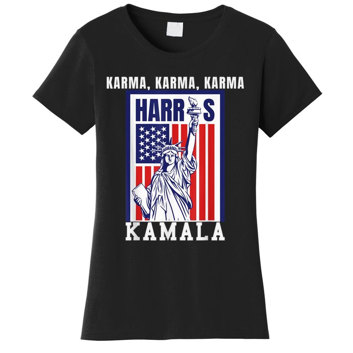 Kamala For President Slogan Statue Liberty Pro Harris Women's T-Shirt