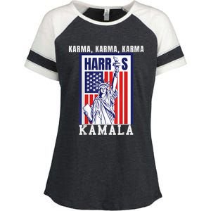 Kamala For President Slogan Statue Liberty Pro Harris Enza Ladies Jersey Colorblock Tee