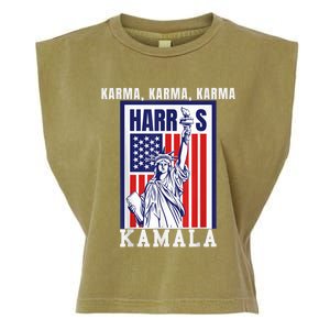 Kamala For President Slogan Statue Liberty Pro Harris Garment-Dyed Women's Muscle Tee