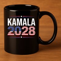Kamala For President 2028 Retro Harris  11oz C Handle Ceramic Mug