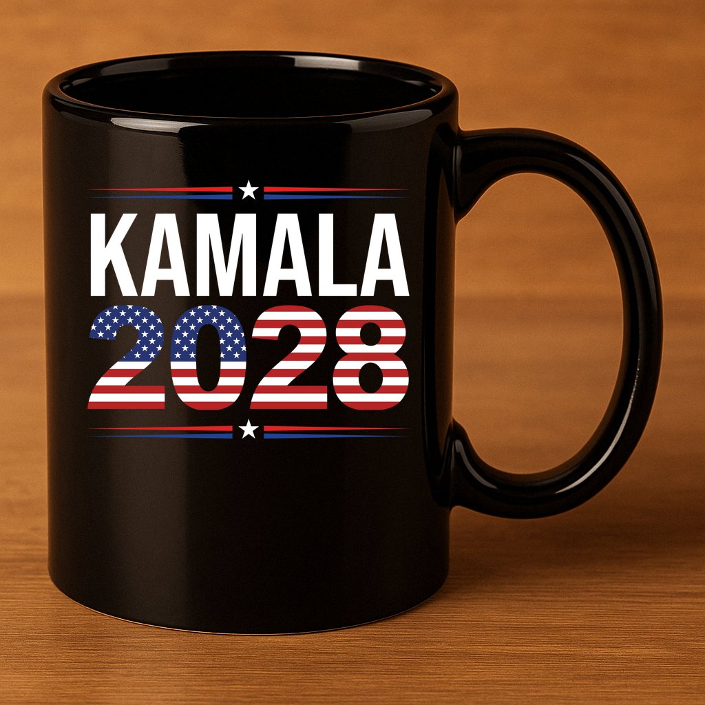 Kamala For President 2028 Retro Harris  11oz C Handle Ceramic Mug
