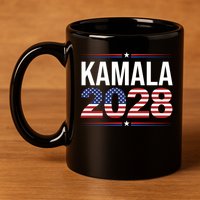 Kamala For President 2028 Retro Harris  11oz C Handle Ceramic Mug