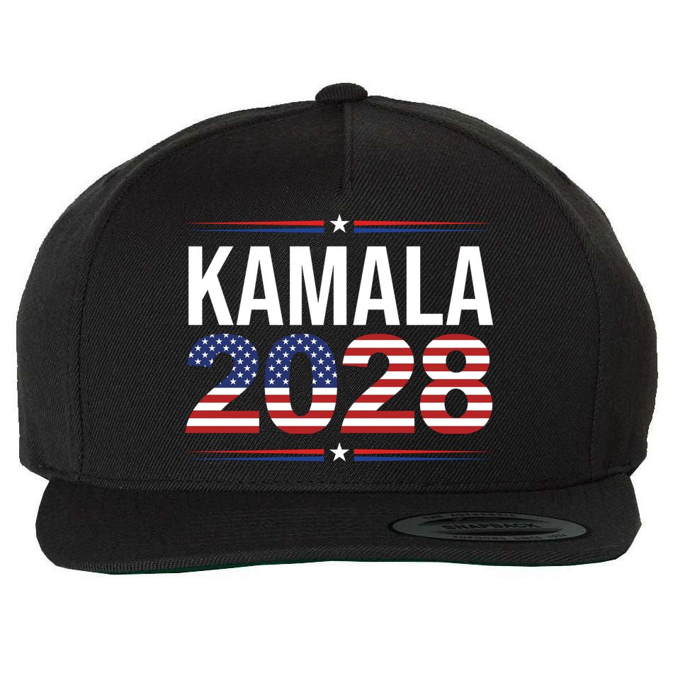 Kamala For President 2028 Retro Harris  Wool Snapback Cap