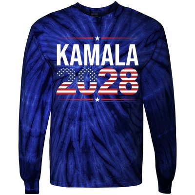 Kamala For President 2028 Retro Harris  Tie-Dye Long Sleeve Shirt