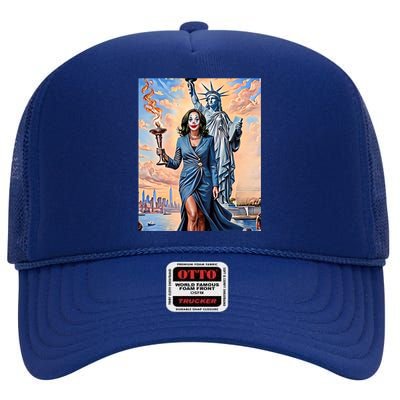 Kamla For President! #Harris2024 #Mbiooga #Clownworld High Crown Mesh Back Trucker Hat