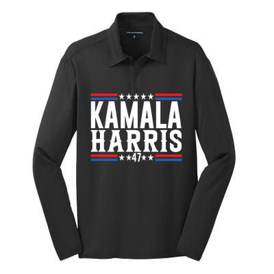 Kamala For President 2024 Silk Touch Performance Long Sleeve Polo