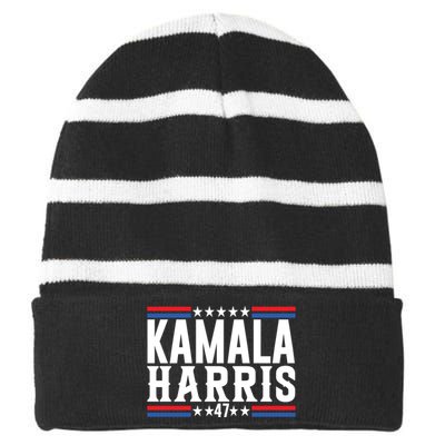 Kamala For President 2024 Striped Beanie with Solid Band