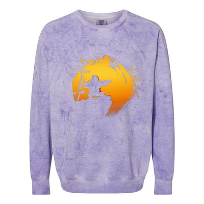 Kung Fu Panda Po Tai Chi Sunset Silhouette Colorblast Crewneck Sweatshirt