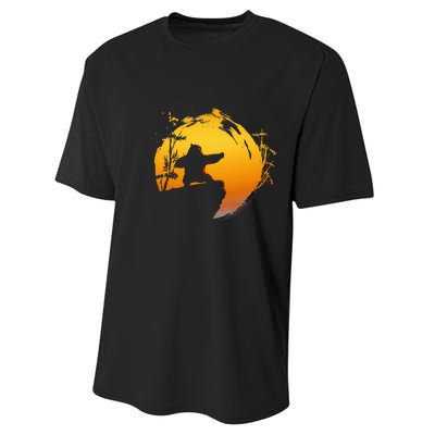 Kung Fu Panda Po Tai Chi Sunset Silhouette Performance Sprint T-Shirt