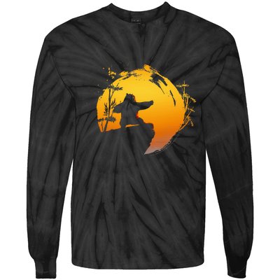 Kung Fu Panda Po Tai Chi Sunset Silhouette Tie-Dye Long Sleeve Shirt