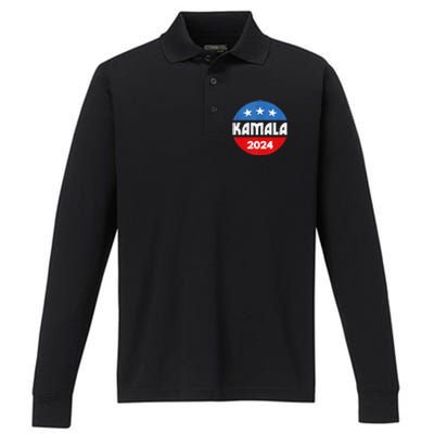 Kamala For President Kamala 2024 Performance Long Sleeve Polo