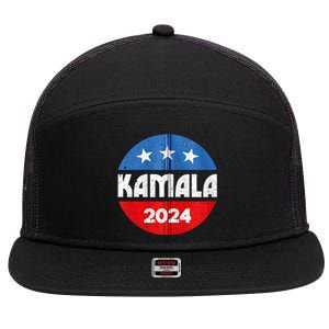 Kamala For President Kamala 2024 7 Panel Mesh Trucker Snapback Hat