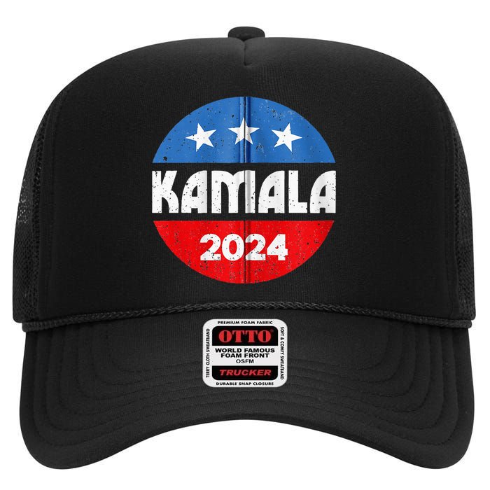 Kamala For President Kamala 2024 High Crown Mesh Back Trucker Hat