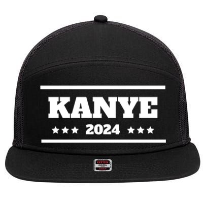 KANYE For President 2024 7 Panel Mesh Trucker Snapback Hat