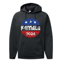 Kamala For President Kamala 2024 Long Sleeve Performance Fleece Hoodie