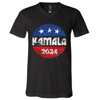 Kamala For President Kamala 2024 Long Sleeve V-Neck T-Shirt