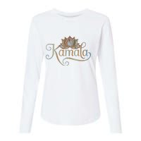 Kamala For President Lotus Flower Vote Blue 2024 Womens Cotton Relaxed Long Sleeve T-Shirt