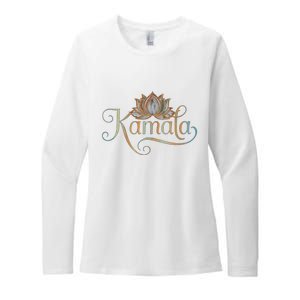 Kamala For President Lotus Flower Vote Blue 2024 Womens CVC Long Sleeve Shirt