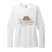 Kamala For President Lotus Flower Vote Blue 2024 Womens CVC Long Sleeve Shirt