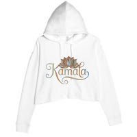 Kamala For President Lotus Flower Vote Blue 2024 Crop Fleece Hoodie