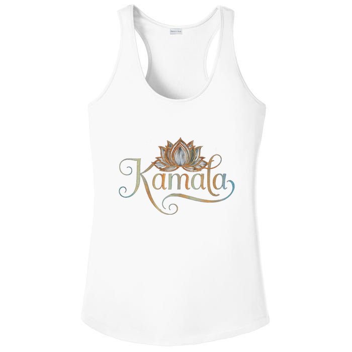 Kamala For President Lotus Flower Vote Blue 2024 Ladies PosiCharge Competitor Racerback Tank