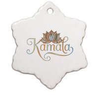 Kamala For President Lotus Flower Vote Blue 2024 Ceramic Star Ornament