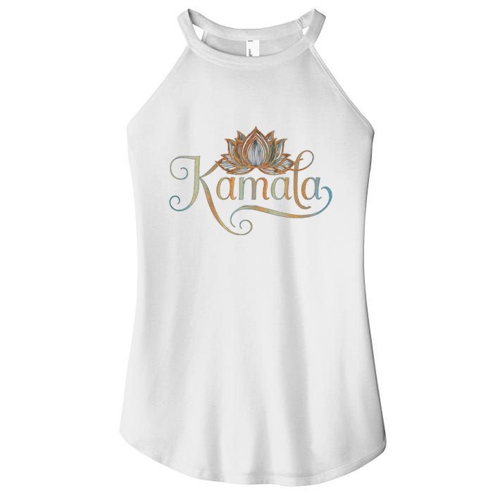 Kamala For President Lotus Flower Vote Blue 2024 Women's Perfect Tri Rocker Tank