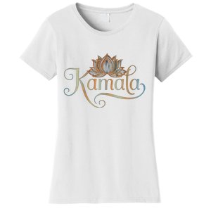 Kamala For President Lotus Flower Vote Blue 2024 Women's T-Shirt