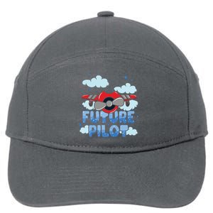 Kids Future Pilot Airplane Boy Girl 7-Panel Snapback Hat