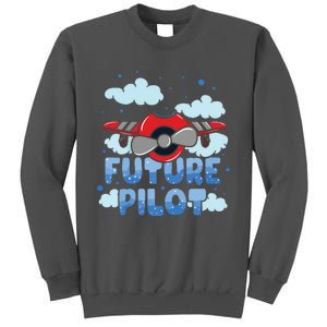 Kids Future Pilot Airplane Boy Girl Tall Sweatshirt