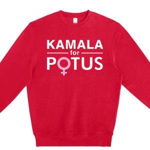 Kamala For Potus Kamala Harris The First Woman President Premium Crewneck Sweatshirt