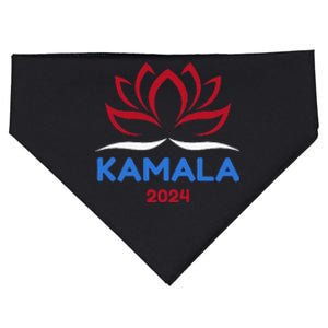 Kamala For President 2024 Sanskrit Lotus Design USA-Made Doggie Bandana