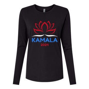 Kamala For President 2024 Sanskrit Lotus Design Womens Cotton Relaxed Long Sleeve T-Shirt