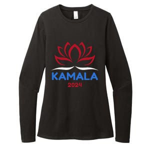 Kamala For President 2024 Sanskrit Lotus Design Womens CVC Long Sleeve Shirt