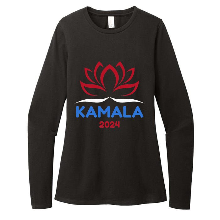 Kamala For President 2024 Sanskrit Lotus Design Womens CVC Long Sleeve Shirt